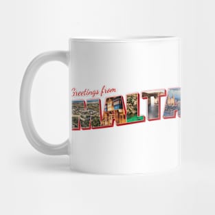 Greetings from Malta Vintage style retro souvenir Mug